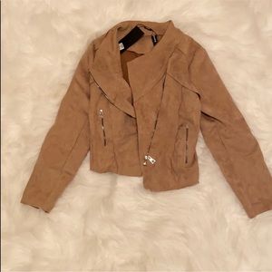 Suede motto jacket